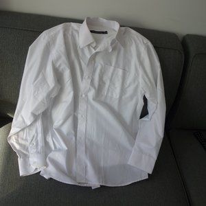 Angelo Uomo White Button Down Dress Shirt Size S